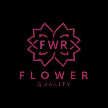 Simple and graceful floral monogram design template, Elegant lineart logo design Stock Illustration