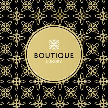 Simple and graceful floral pattern design template, Elegant lineart logo design Stock Illustration