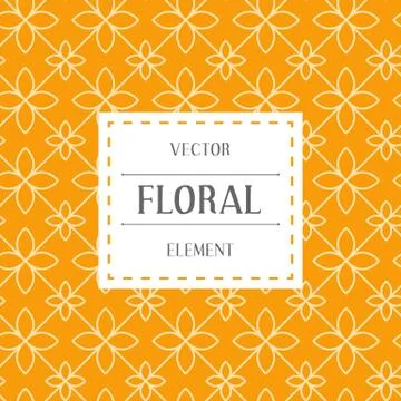 Simple and graceful floral pattern design template, Elegant lineart logo design Stock Illustration