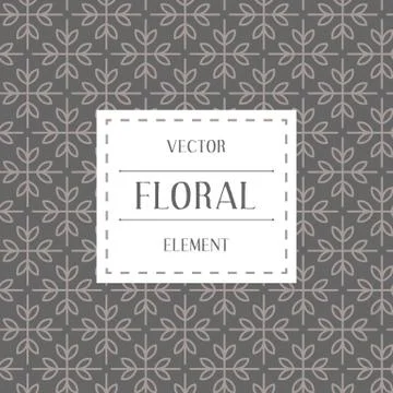 Simple and graceful floral pattern design template, Elegant lineart logo design Stock Illustration