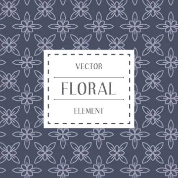 Simple and graceful floral pattern design template, Elegant lineart logo design Stock Illustration