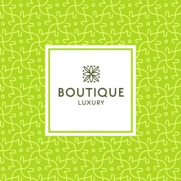 Simple and graceful floral pattern design template, Elegant lineart logo design Stock Illustration