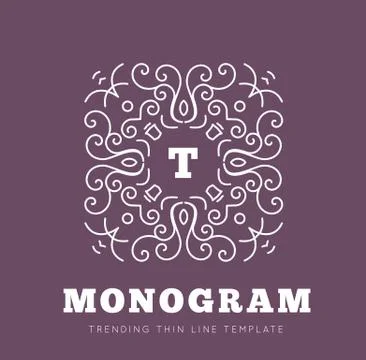 Simple and graceful monogram design template Illustrazione stock