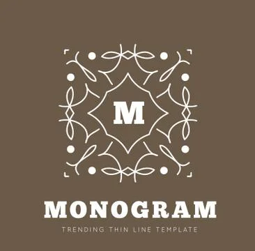 Simple and graceful monogram design template Stock Illustration