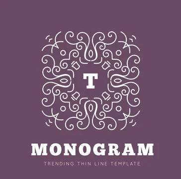 Simple and graceful monogram design template Simple and graceful monogram ... Stock Photos