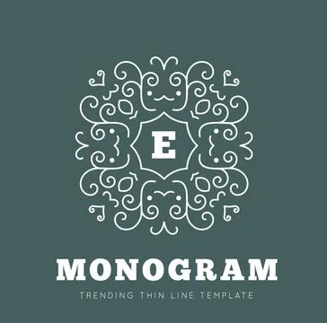 Simple and graceful monogram design template Simple and graceful monogram ... Stock Photos
