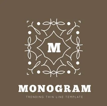 Simple and graceful monogram design template Simple and graceful monogram ... Stock Photos