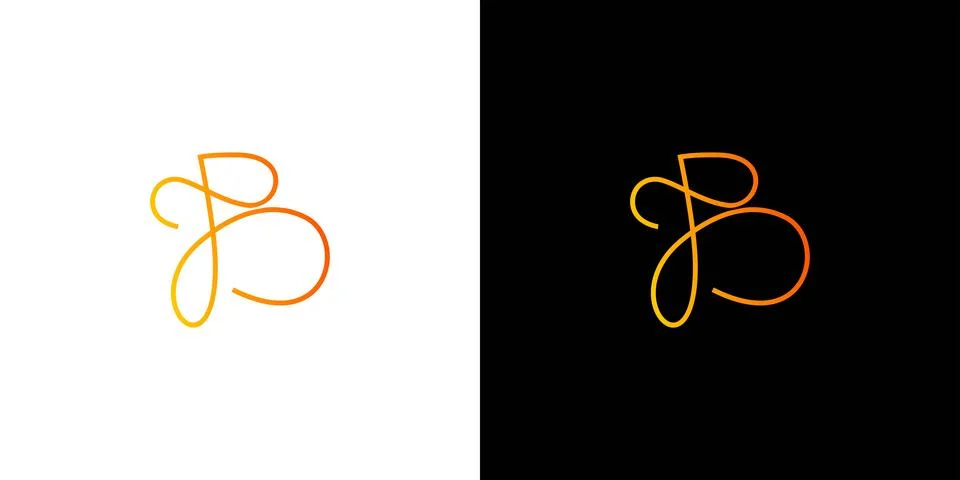 Simple and modern B initials logo design Stock Illustration