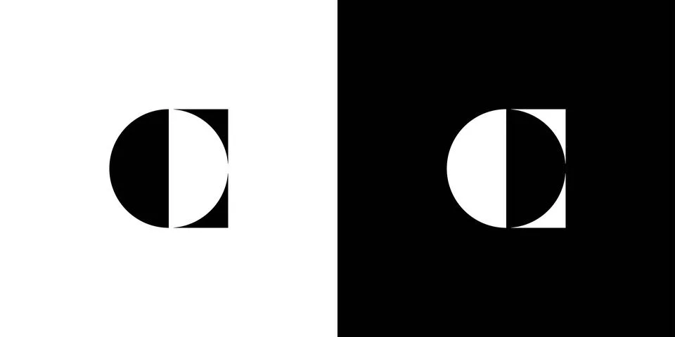 Simple and modern C logo design Stock Illustration