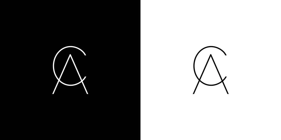 Simple and modern CA initials logo Stock Illustration