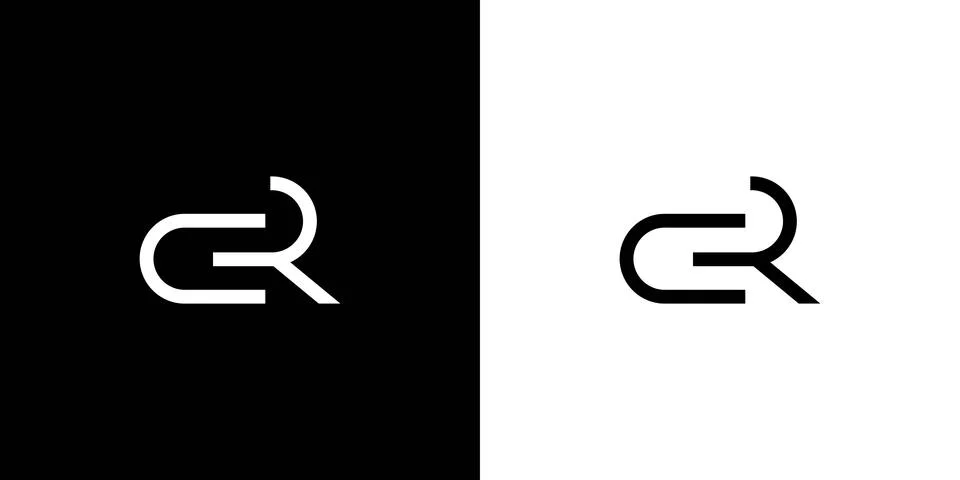 Simple and modern CR initials logo design Stock Illustration