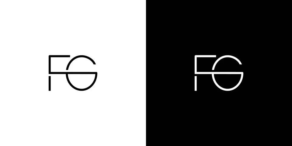 Simple and modern FG initials logo Stock Illustration