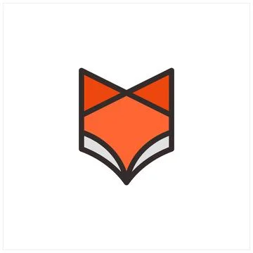 Simple and modern fox logo design Stock Illustration
