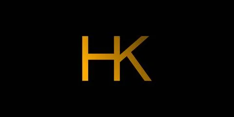 Simple and modern HK initials logo design Stock Illustration