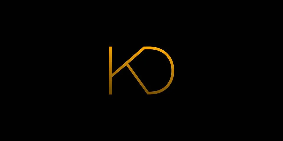 Simple and modern KD initials logo design Stock Illustration