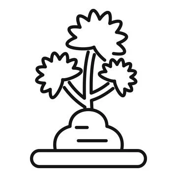Simple and modern line icon of a celery growing Stock Illustration