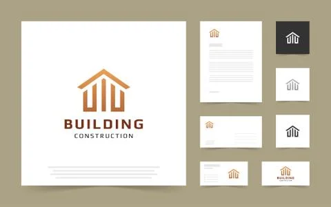 Simple and modern logo for the construction, real estate, mortgage, property  Stock Illustration