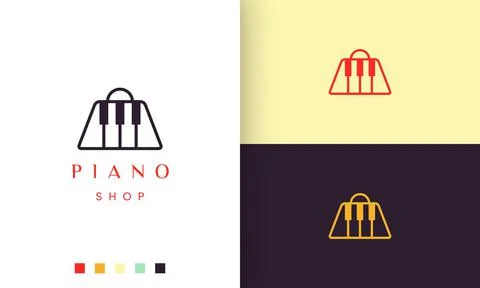 Simple and modern logo or icon for piano shop Stock Illustration
