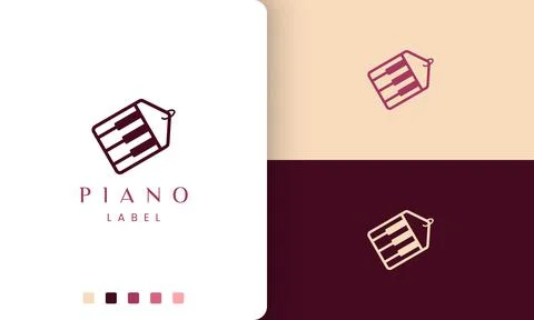 Simple and modern logo or label icon for piano shop Stock Illustration