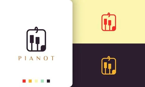 Simple and modern logo or icon for piano software Stock Illustration