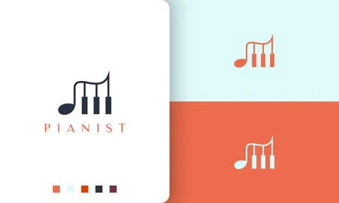 Simple and modern logo or icon for piano app Stock Illustration