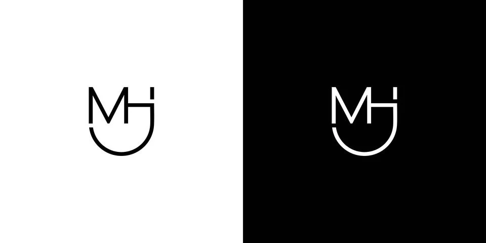 Simple and modern MH initials logo design Stock Illustration