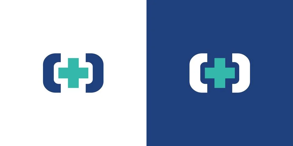 Simple and modern O combination health logo design. Illustrazione stock