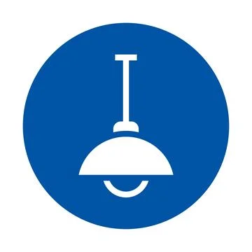 Simple and Modern Pendant Light Icon on Blue Background for Design Use Stock Illustration