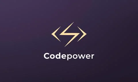 Simple and modern power code logo Stock Illustration