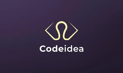 Simple and modern power code logo Illustrazione stock