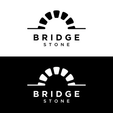 Simple and modern stone bridge building template logo creative design. Ilustración de archivo