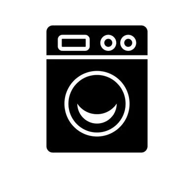 Simple and Modern Washing Machine Icon for Home Appliance Design Use 스톡 일러스트