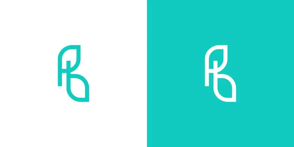Simple and natural PB initials logo design Stock Illustration