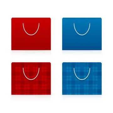 Simple and patterned shopping bags Illustrazione stock