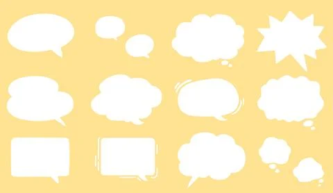 Simple and Pop Hand drawn Speech Bubbles Stock Illustration