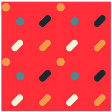 Simple and round friendly seamless pattern Stock Illustration
