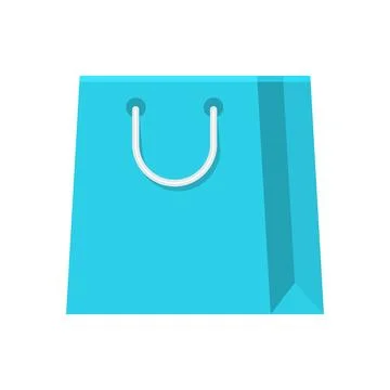Simple and solid blue shopping bag icon イラスト素材