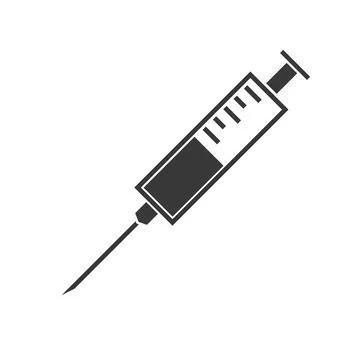 Simple and solid syringe icon for your design. Stock Illustration