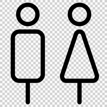 Simple and stylish line icon of toilet, signboard Stock Illustration