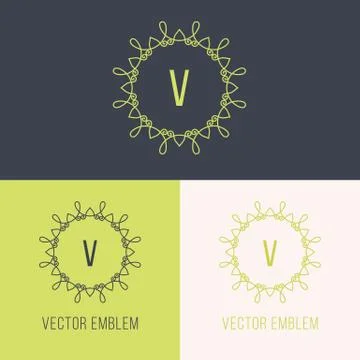 Simple and stylish monogram design template Stock Illustration
