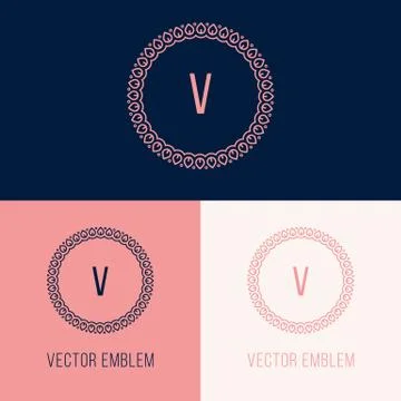 Simple and stylish monogram design template Stock Illustration