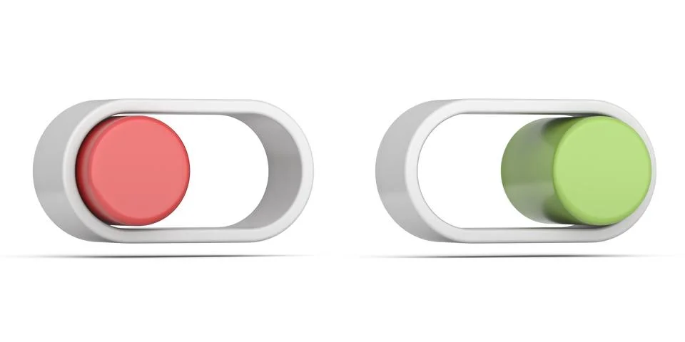Simple on and off switch buttons 3D イラスト素材