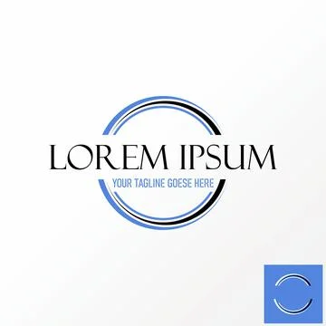 Simple and unique 3 lines cut circle around for emblem or background Stock Illustration