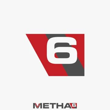 Simple and unique background sport or race with number 6 image Stock Illustration