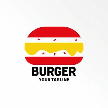 Simple and unique big burger, cheese and bread graphic design vector イラスト素材