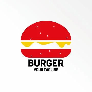 Simple and unique burger, cheese and bread graphic concept vector stock. Stock Illustration