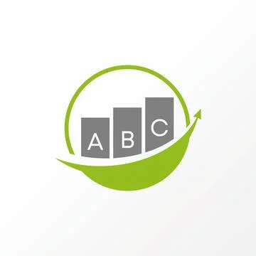 Simple and unique chart or trading with arrow and circle image graphic Stock Illustration