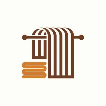 Simple and unique clothesline and towel folds in 3d image graphic Stock Illustration