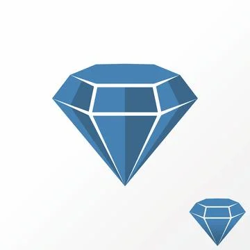 Simple and unique diamond or heptagon on 3D with cutting image graphic Stock Illustration