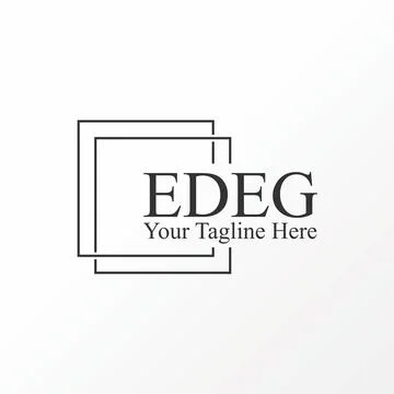 Simple and unique double line square in connect or shadow image graphic 스톡 일러스트